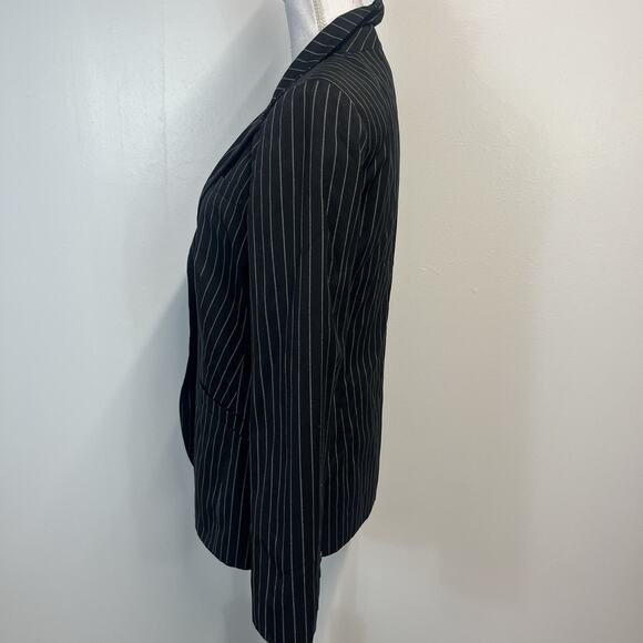 Chadwick's Blazer Jacket size 6 Tall Black Pinstripe Career Church Professional - Picture 6 of 9